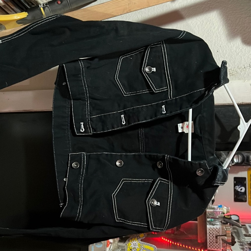 black jean jacket